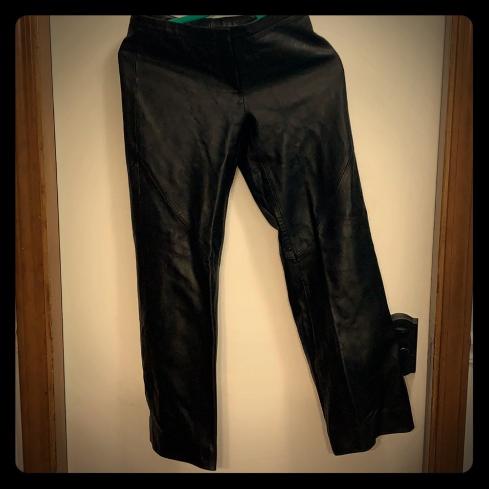 Black Express leather trouser pants